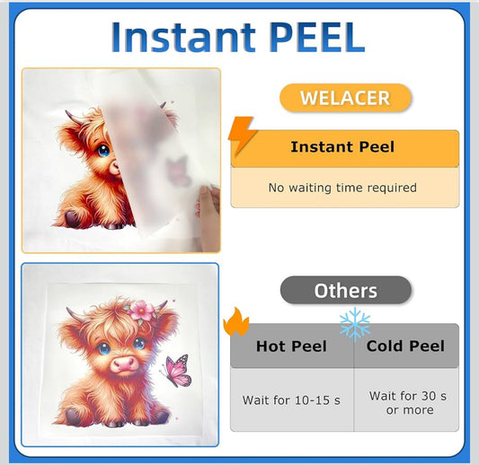 DTF Transfer Film A4 Sheets Double Matte Instant peel