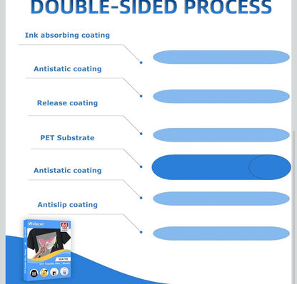DTF Transfer Film A4 Sheets Double Matte Instant peel